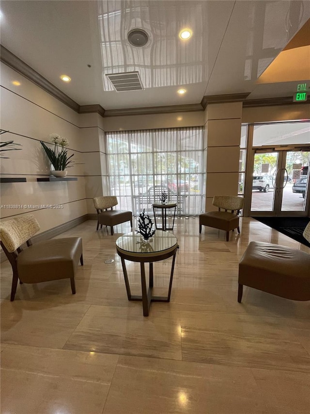 19390 Collins Ave Unit 902, Sunny Isles Beach, FL 33160 - building lobby with ornamental molding and recessed lighting