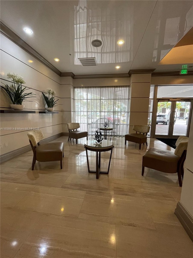 19390 Collins Ave Unit 902, Sunny Isles Beach, FL 33160 - lobby with crown molding and recessed lighting