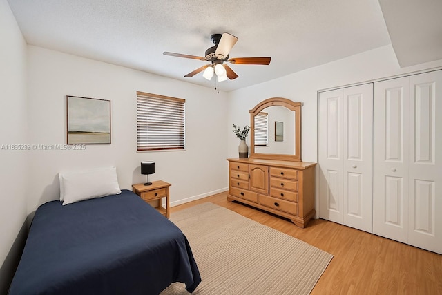 8103 NW 27th St Unit 1, Coral Springs, FL 33065 - bedroom featuring light wood-style floors, a closet, and a ceiling fan