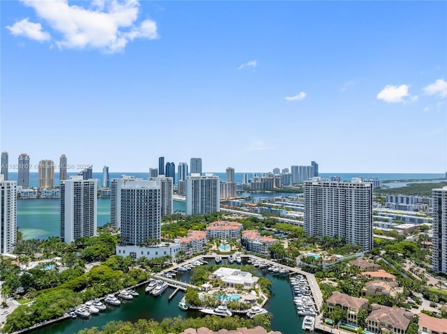 2000 Island Blvd Unit 2409, Aventura, FL 33160 - drone / aerial view of a nearby body of water and city skyline