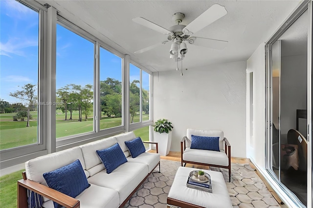 7684 NW 18th St Unit 202, Margate, FL 33063 - sunroom / solarium with outdoor lounge area and a ceiling fan
