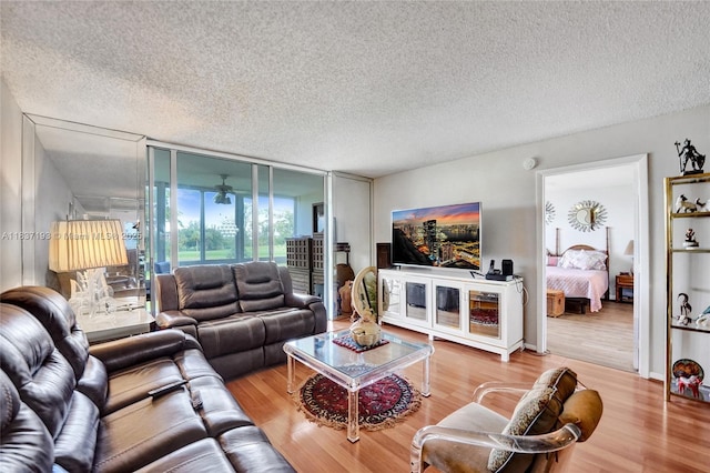 7684 NW 18th St Unit 202, Margate, FL 33063 - living room featuring wood finished floors and a textured ceiling