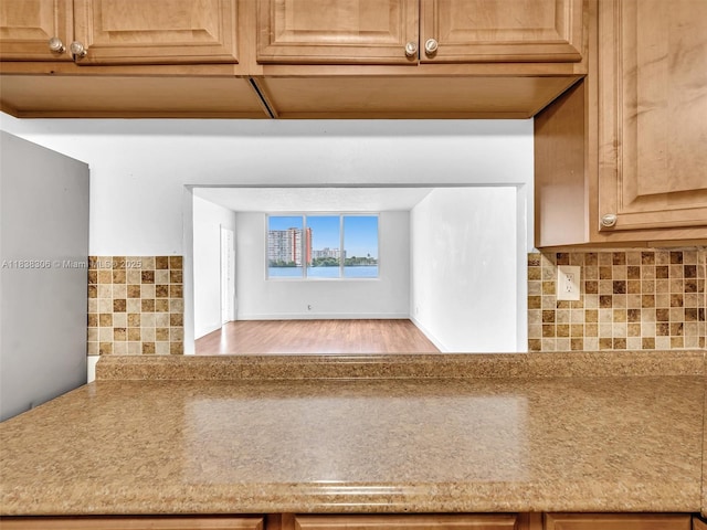 1170 NE 191st St Unit 24, Miami, FL 33179 - kitchen view of backsplash and wood finished floors