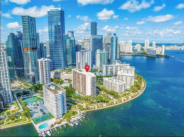 1450 Brickell Bay Dr Unit 1402, Miami, FL 33131 - view of city skyline with a nearby body of water