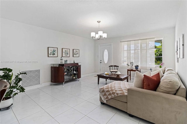 5723 NW 86th Ave, Tamarac, FL 33321 - living room with a chandelier and plenty of natural light