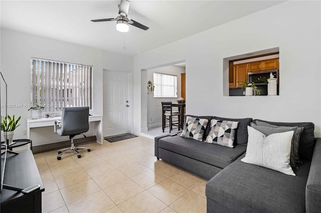 5723 NW 86th Ave, Tamarac, FL 33321 - office featuring a ceiling fan and light tile patterned floors