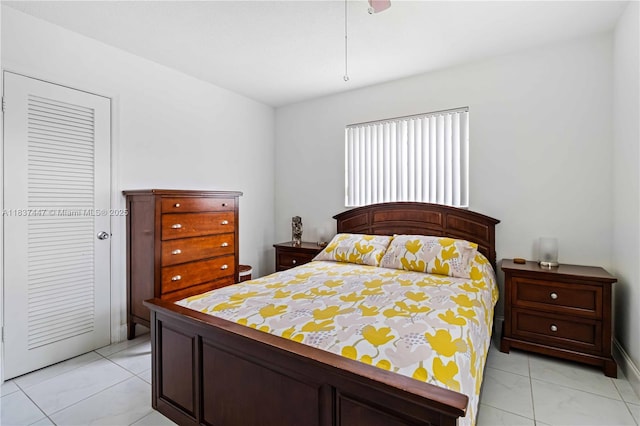 5723 NW 86th Ave, Tamarac, FL 33321 - bedroom featuring light marble finish floors and a ceiling fan
