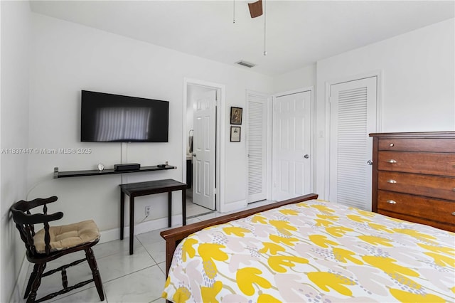 5723 NW 86th Ave, Tamarac, FL 33321 - bedroom with light marble finish flooring and ceiling fan