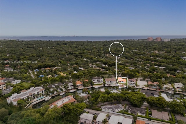 5308 Riviera Dr, Coral Gables, FL 33146 - aerial overview of property's location with a large body of water and nearby suburban area