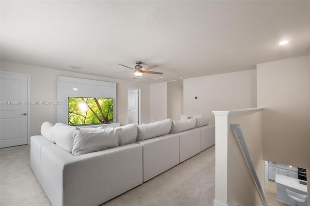 8036 NW 78th St, Tamarac, FL 33321 - living area featuring light colored carpet and ceiling fan