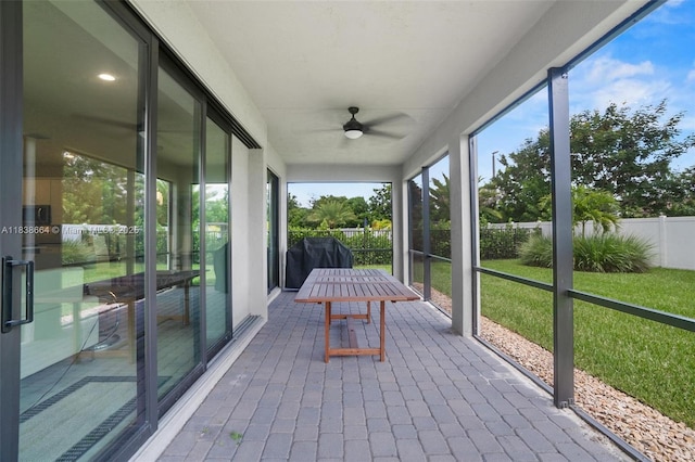 8036 NW 78th St, Tamarac, FL 33321 - sunroom with a ceiling fan