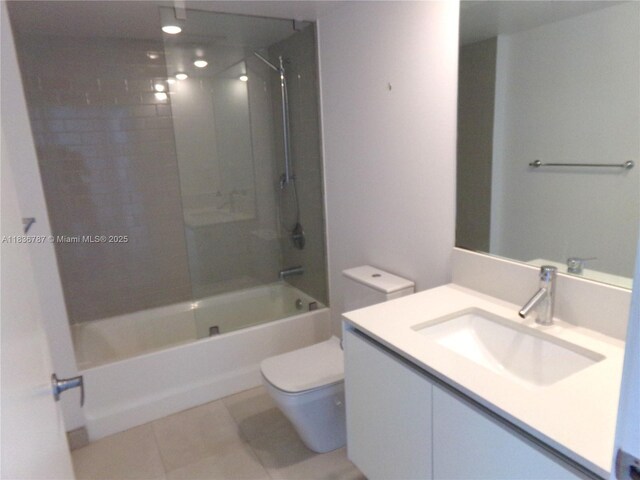 1025 92nd St Unit 804, Bay Harbor Islands, FL 33154 - bathroom featuring tile patterned flooring, vanity, and bathtub / shower combination