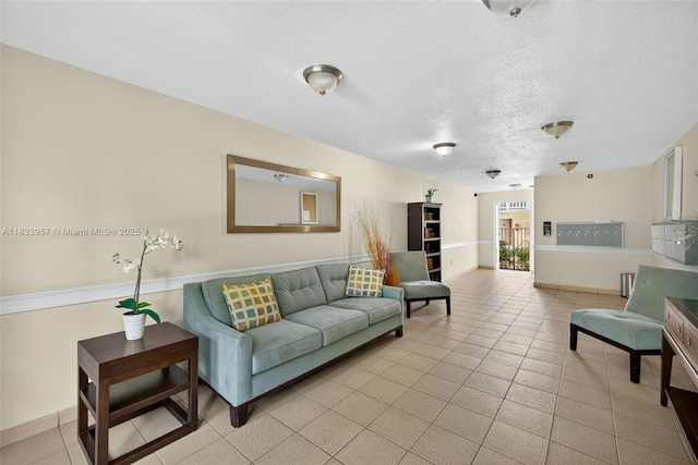 1821 Jefferson Ave Unit 202, Miami Beach, FL 33139 - living area featuring a textured ceiling and light tile patterned floors