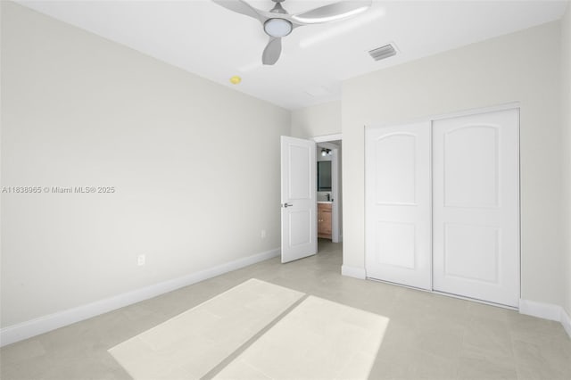 3451 SW 19th St, Fort Lauderdale, FL 33312 - unfurnished bedroom with a closet and a ceiling fan