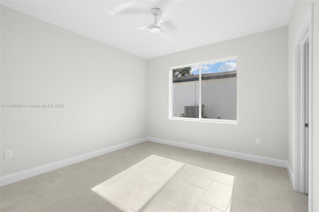 3451 SW 19th St, Fort Lauderdale, FL 33312 - empty room featuring a ceiling fan and baseboards