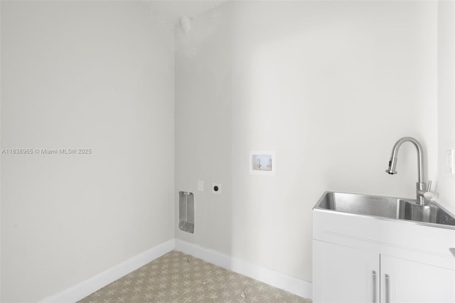 3451 SW 19th St, Fort Lauderdale, FL 33312 - washroom featuring cabinet space, hookup for a washing machine, hookup for an electric dryer, and light flooring