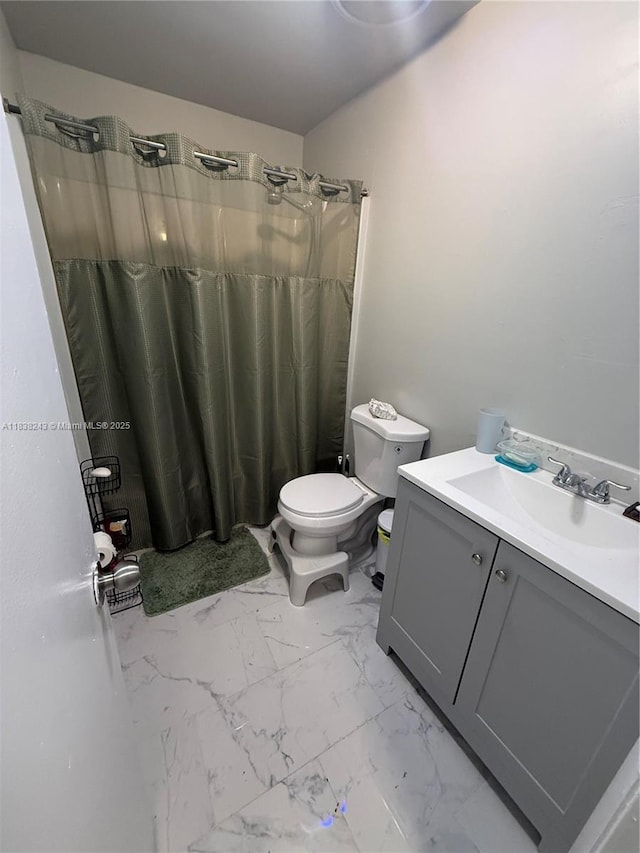 10726 SW 147th Pl, Miami, FL 33196 - bathroom featuring vanity, marble look tile flooring, and curtained shower