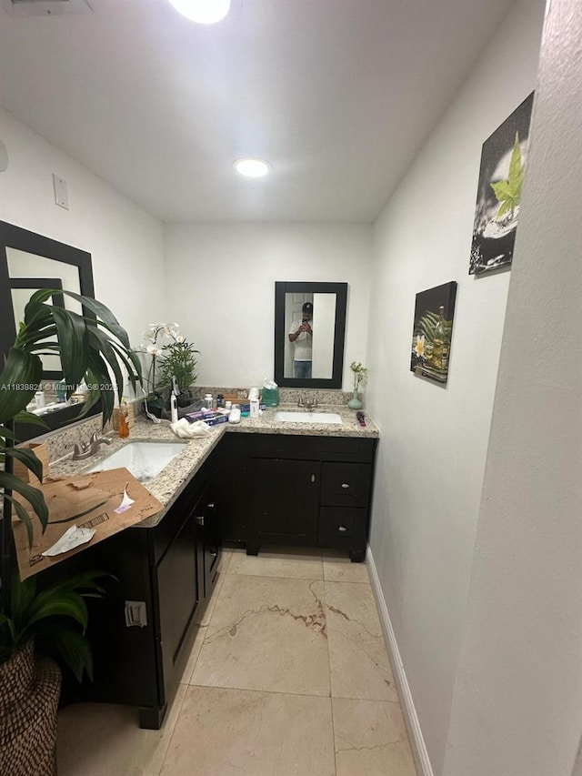 1249 S Flamingo Rd, Davie, FL 33325 - full bathroom featuring vanity and marble look tile flooring