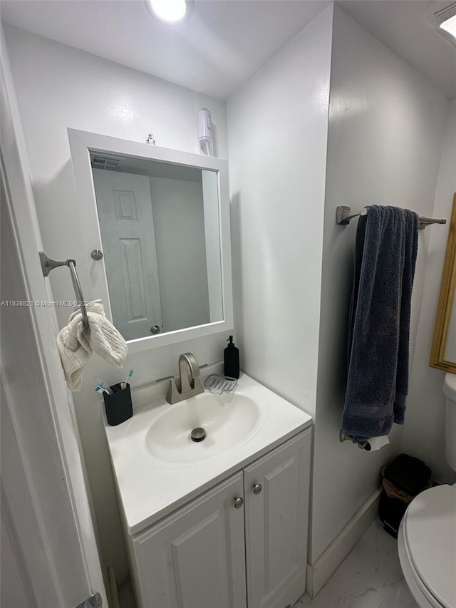1249 S Flamingo Rd, Davie, FL 33325 - half bathroom with vanity and marble finish flooring