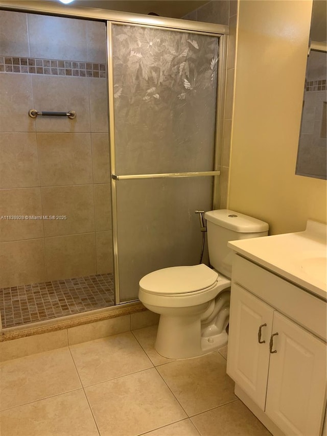 2405 Antigua Cir Unit H1, Coconut Creek, FL 33066 - full bath with vanity, a stall shower, and tile patterned flooring