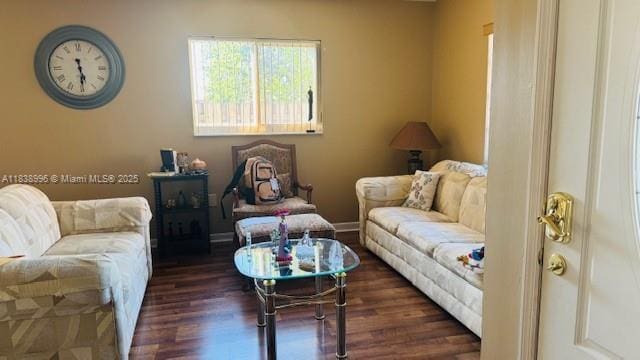2385 W 69th St Unit 2385-B, Hialeah, FL 33016 - living room with dark wood-style flooring and baseboards