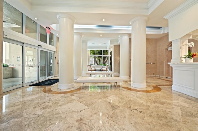 770 Claughton Island Dr Unit 1915, Miami, FL 33131 - community lobby featuring crown molding and recessed lighting