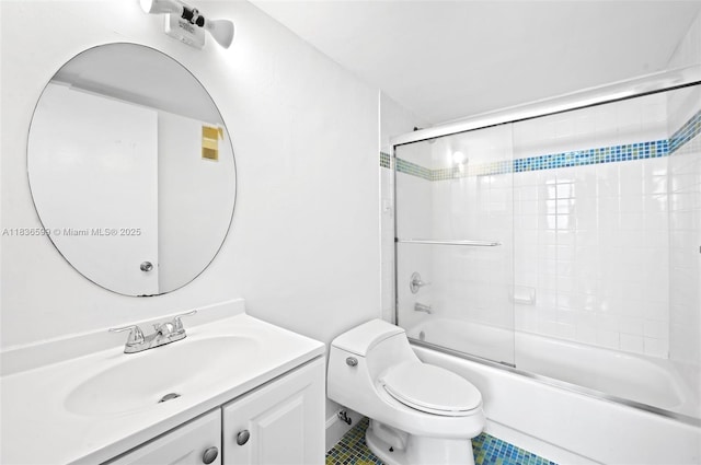 770 Claughton Island Dr Unit 1915, Miami, FL 33131 - full bathroom with vanity, shower / bath combination with glass door, and tile patterned flooring
