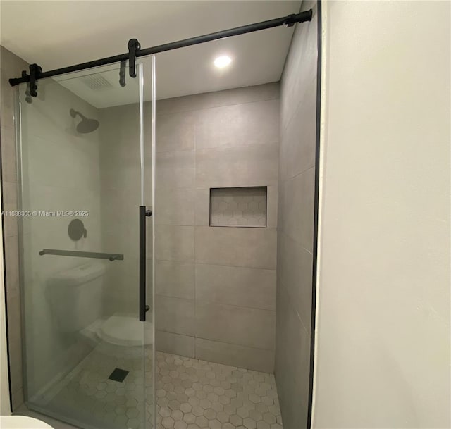 4400 Hillcrest Dr Unit 314B, Hollywood, FL 33021 - full bathroom featuring a stall shower and recessed lighting