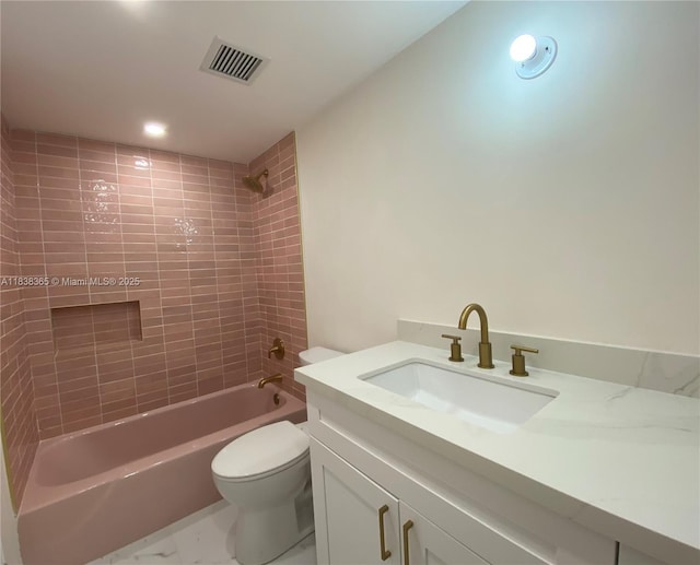 4400 Hillcrest Dr Unit 314B, Hollywood, FL 33021 - bathroom with vanity, shower / bathtub combination, and marble look tile flooring