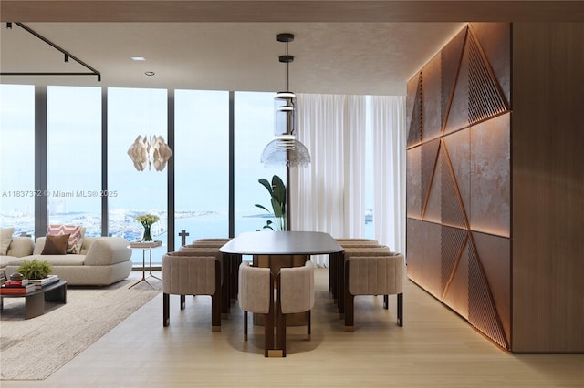 300 Biscayne Blvd Way Unit 4401, Miami, FL 33131 - dining area with expansive windows and light wood-type flooring