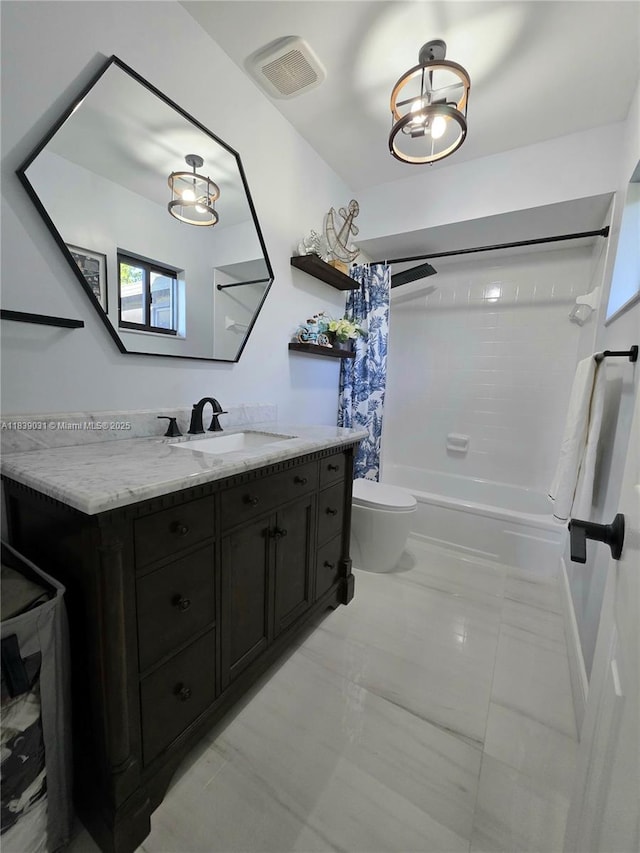 10120 NW 71st Pl, Tamarac, FL 33321 - full bath with shower / bathtub combination with curtain, vanity, and marble finish floors