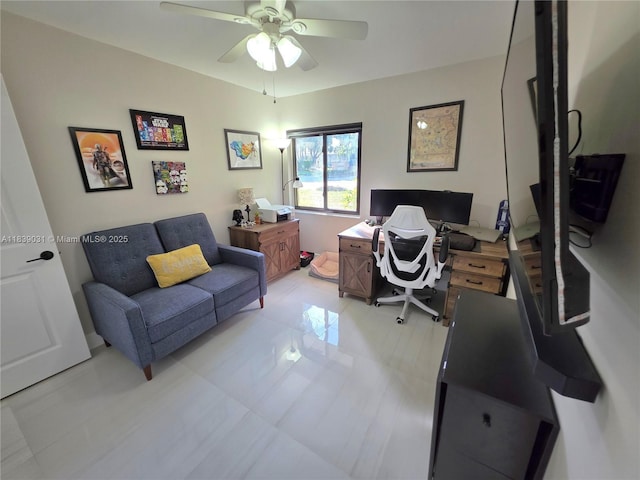 10120 NW 71st Pl, Tamarac, FL 33321 - home office featuring a ceiling fan