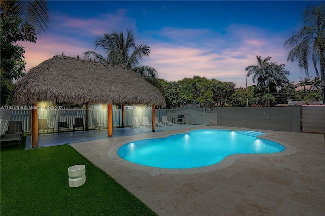 16000 N Miami Ave, Miami, FL 33169 - view of swimming pool with a patio area, a fenced backyard, and a gazebo
