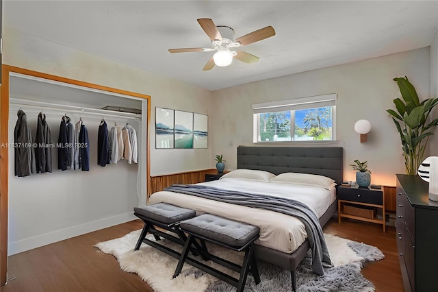 16000 N Miami Ave, Miami, FL 33169 - bedroom featuring a closet, dark wood-type flooring, and ceiling fan