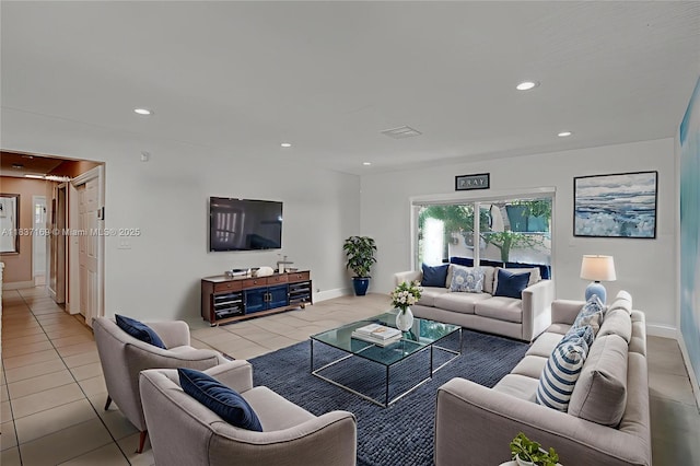 16000 N Miami Ave, Miami, FL 33169 - living area with light tile patterned floors and recessed lighting