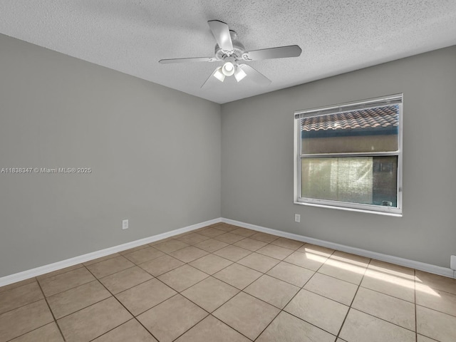 18232 SW 5th St, Pembroke Pines, FL 33029 - unfurnished room featuring a textured ceiling, a ceiling fan, and light tile patterned flooring