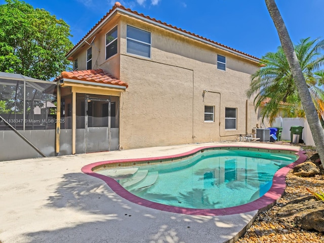 18232 SW 5th St, Pembroke Pines, FL 33029 - view of pool featuring a patio area and a lanai