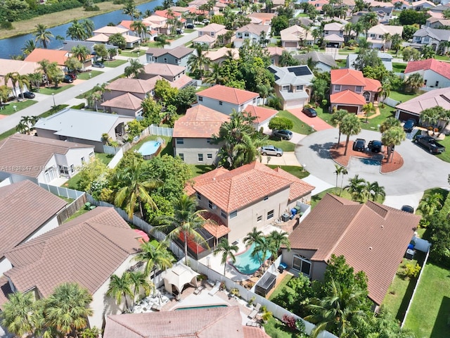 18232 SW 5th St, Pembroke Pines, FL 33029 - aerial view of residential area featuring a nearby body of water and a pool area