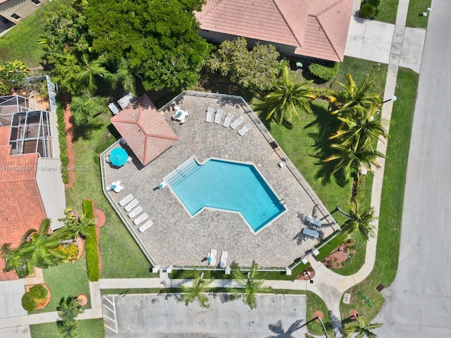 18232 SW 5th St, Pembroke Pines, FL 33029 - drone / aerial view of a pool area