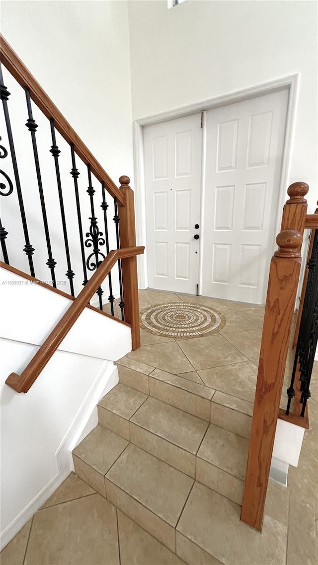 3001 SW 156th Ave, Miami, FL 33185 - tiled entrance foyer with stairs