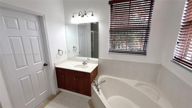 3001 SW 156th Ave, Miami, FL 33185 - full bathroom featuring vanity, a bath, and tile patterned floors
