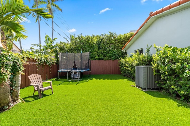 1650 SW 17th St, Miami, FL 33145 - fenced backyard featuring a trampoline
