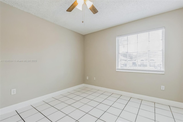 5370 SW 144th Ave, Miami, FL 33175 - empty room with a textured ceiling, ceiling fan, and light tile patterned floors