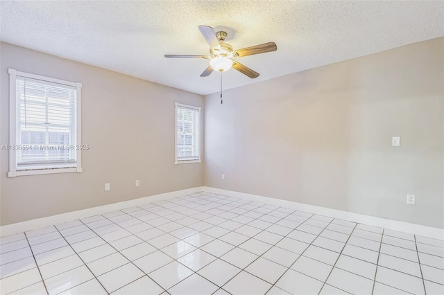5370 SW 144th Ave, Miami, FL 33175 - unfurnished room featuring healthy amount of natural light, a textured ceiling, ceiling fan, and light tile patterned flooring