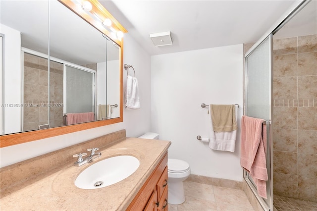 5560 Lakeside Dr Unit 204, Margate, FL 33063 - bathroom featuring vanity, a stall shower, and tile patterned floors