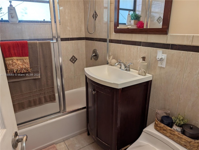 2606 Gulfstream Ln, Fort Lauderdale, FL 33312 - full bathroom with shower / bath combination with glass door, vanity, and tile patterned flooring