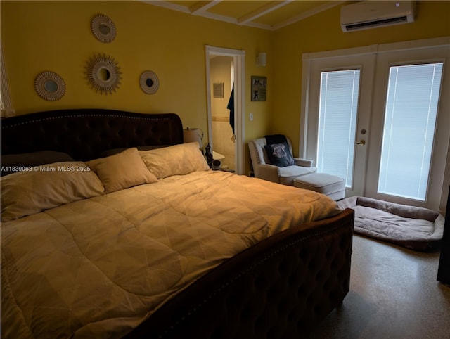 2606 Gulfstream Ln, Fort Lauderdale, FL 33312 - bedroom with a wall mounted air conditioner and french doors