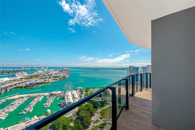 398 NE 5th St Unit 3711, Miami, FL 33132 - balcony with view of marina and a water view