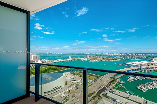 398 NE 5th St Unit 3711, Miami, FL 33132 - balcony with view of marina, a water view, and a view of city