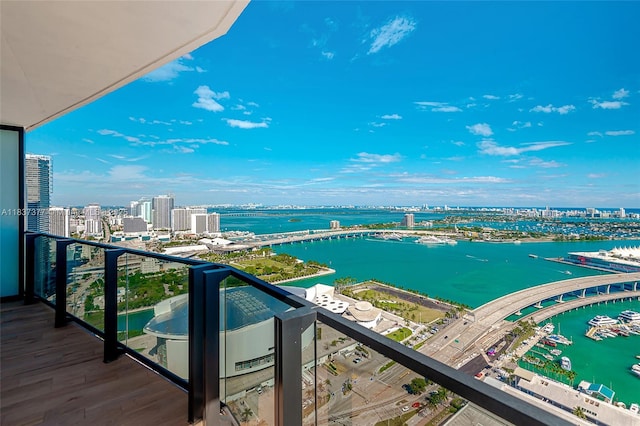 398 NE 5th St Unit 3711, Miami, FL 33132 - balcony with a view of city, a water view, and view of marina